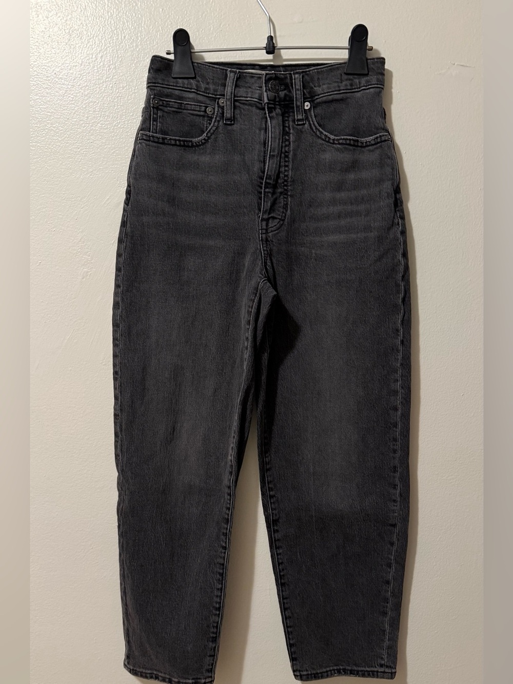 Madewell Charcoal Black barrel Jeans